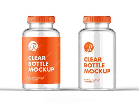 Premium PSD | Clear plastic bottle mockup