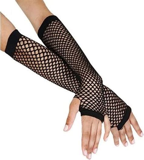 Buy Alexvyan Black Long Extended Hand Sleeves Knitting coarse mesh ...