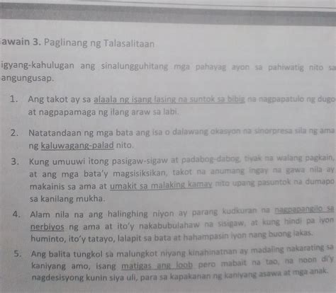 bigyang kahulugan ang sinalungguhitang mga pahayag ayon sa pahiwatig nito sa pangungusap.2 ...