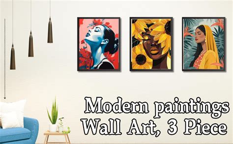 WALL MAGIX Modern paintings Wall Art, 3 Piece Framed Poster Set for ...
