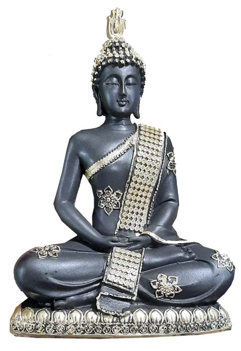 Ekam Art Black Buddha Showpiece (9 x 3 x 6 Inch,) - Polyresin Idols ...