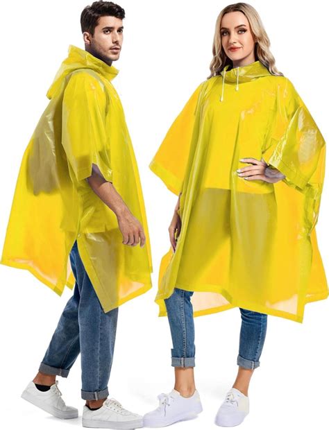 AllExtreme EVA Poncho Raincoat Transparent Hooded Water Resistant Rain ...