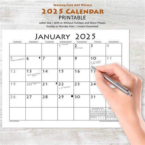 2025 Monthly Blank Calendar (sunday-start or Monday-start), Simple ...