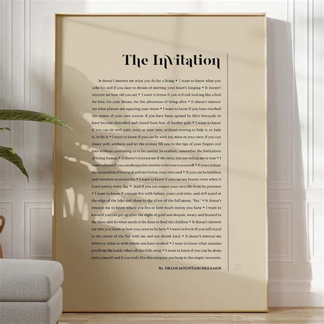 The Invitation Poem Printable | Declaration of Intent | Poetry for ...