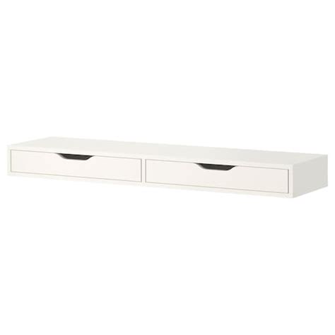 EKBY ALEX shelf with drawers, white, 119x29 cm (467/8x113/8") - IKEA