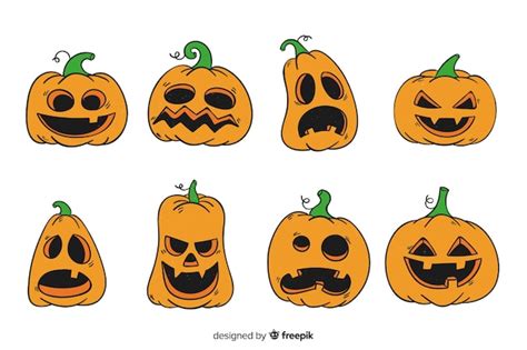 Collection de citrouille dessiné à la main | Vecteur Gratuite