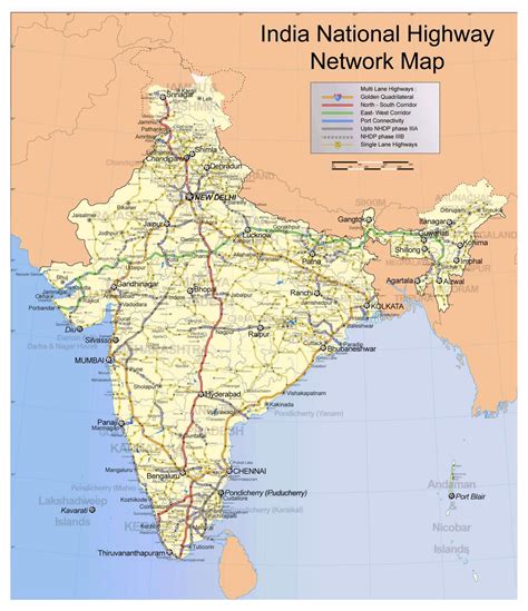 Large scale India National Highway Network map | India | Asia ...