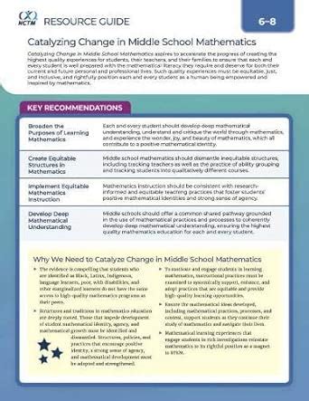 Catalyzing Change in Middle School Mathematics: Initiating Critical ...