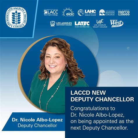 Dr. Nicole Albo-Lopez Appointed as Deputy Chancellor 📢 LACCD is proud ...
