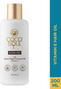 Coco Soul Vitamin E Hair Oil with Extra Virgin Coconut Oil, Almond ...