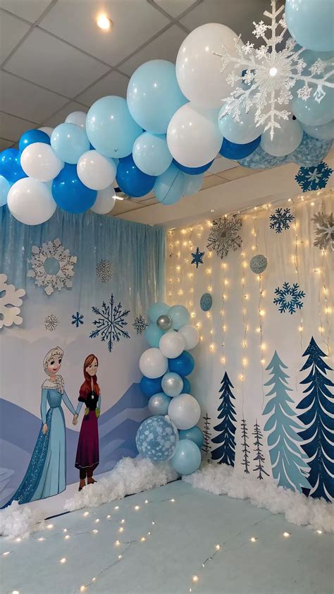 Magical Frozen Balloon Decorations and Backdrop Ideas for Kids Birthday ...