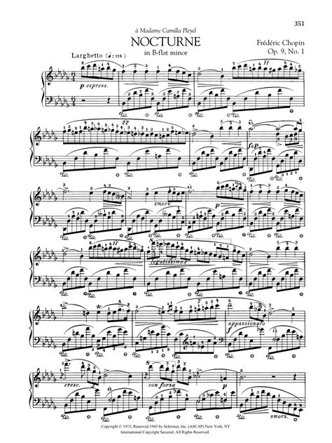 Nocturne in B-flat Minor, Op. 9, No. 1 by Frédéric Chopin Sheet Music ...