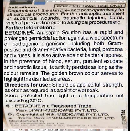 Betadine 10 Solution 100 Ml – Price & Generic | Medkart