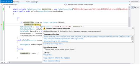 Cours C# Connection a MySQL 的图像结果