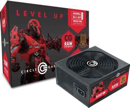 Circle CG 550W MODULAR 80 PLUS BRONZE 550 Watts Gaming PSU with 6 SATA ...