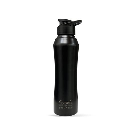 SOLARA Stainless Steel Sipper Water Bottle 1 Litre (Pack of 1), Black ...