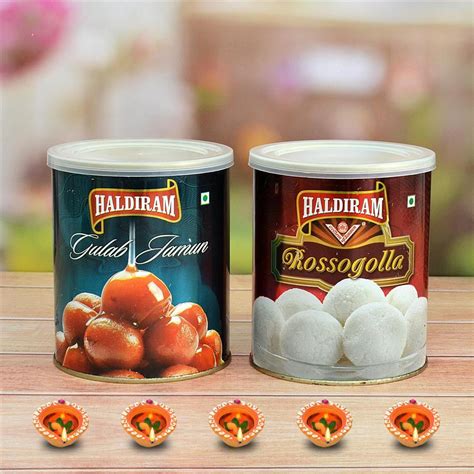Diwali Sweets Hamper - Haldiram Gulab jamun and Rasgulla Combo – OyeGifts