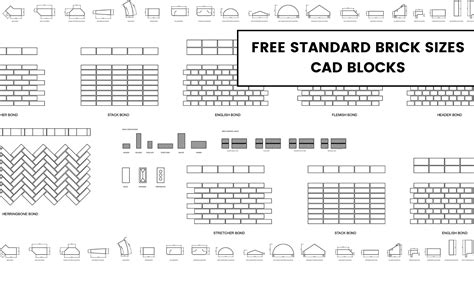 Standard Brick Sizes CAD Blocks