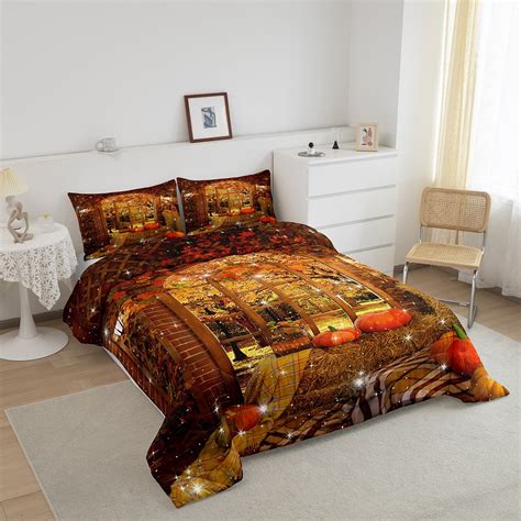 Fall Bedroom Decor Comforter Set Twin Women Autumn Harvest Theme ...