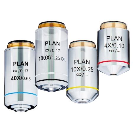 Amscope Infinity Plan Objective Lens Set 4X 10X 40X 100X PAX-INF | Zoro