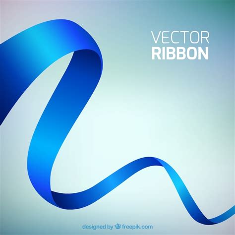 Curved ribbon in blue color | Premium Vector