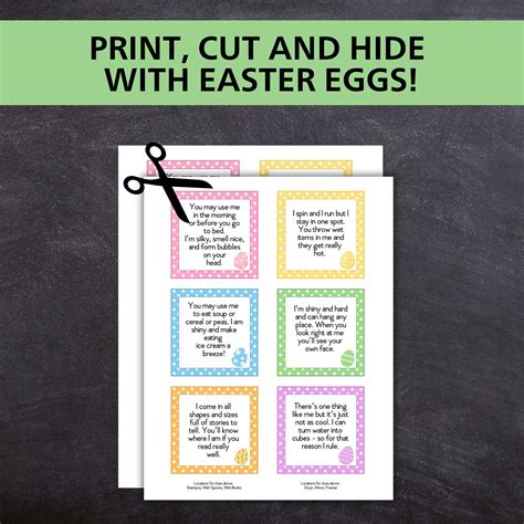 Easter Egg Hunt Clue Cards, Printable Indoor and Outdoor Easter Egg Clues, Easter Treasure Hunt ...