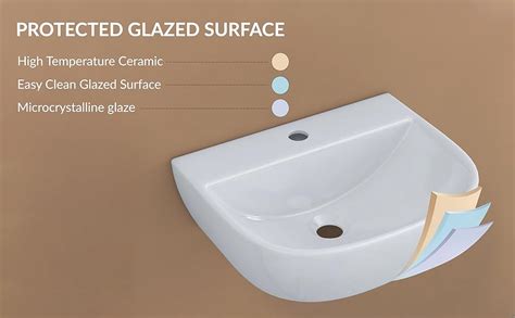 Ruboxa Ceramic Wall Hung Basin/Washbasin for Bathroom/Wall Mounted ...