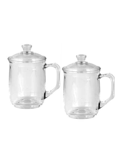 Goodhomes Glass Mug with Glass Lid (Set of 2pcs) – GOOD HOMES