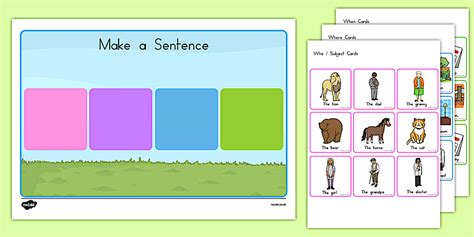 Make a Sentence Who What Doing Where When