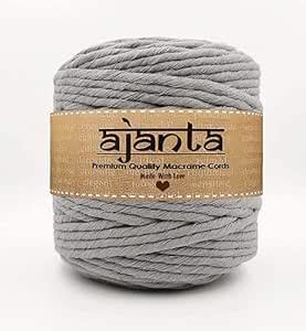 Ajanta | Single Strand Cotton MCC Cord (20m, 4mm) Thread for Crafts ...