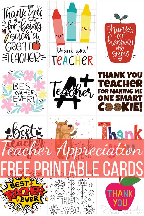 10 Awesome Teacher Appreciation Gift Tags Printables