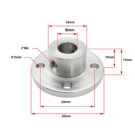 Motor Flange Coupling for 6mm Shaft | Aluminum Wheel Adapter