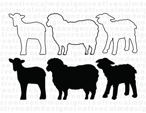 Buy Sheep Lamb Outline Silhouette Svg Png Pdf Jpg Download Online in ...