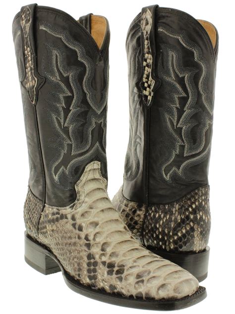 mens genuine python cobra exotic snake skin leather exotic cowboy boots ...