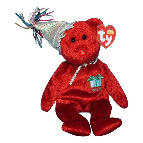 Ty Beanie Baby: July the Bear with Hat – Sell4Value