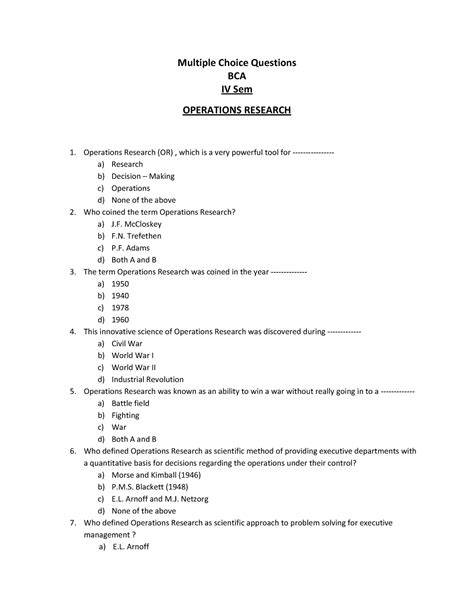 DS MCQ - ds mcq - Multiple Choice Questions BCA IV Sem OPERATIONS ...