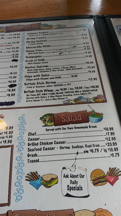 Menu at Bayport Inn pub & bar, Bayport, Cortez Blvd