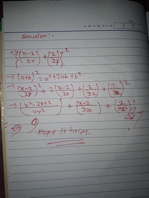 expand (x- 1/2y +1/3z)^2 - Brainly.in