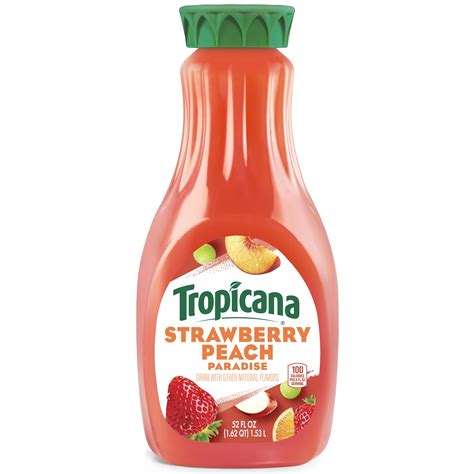 Tropicana Strawberry Peach Paradise Juice Drink, 52 oz Bottle – Walmart ...