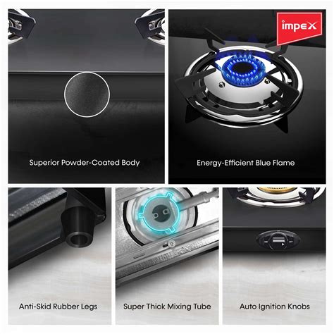 IMPEX Specta 3 Burner Gas Stove GT (Auto Ignite) - BuildHUB