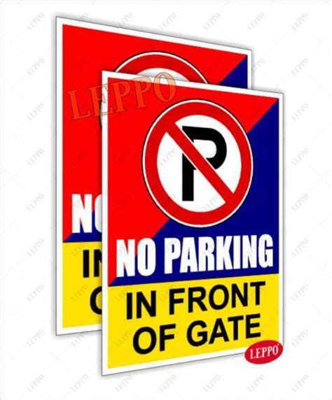 LEPPO No Parking in Front of Gate Safety Warning Sign Waterproof ...