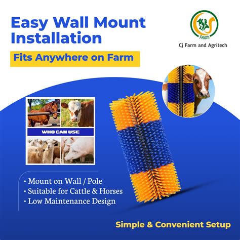 Self-Massage Brush for Cattle & Livestock | Heavy-Duty Grooming Tool ...