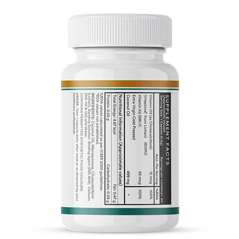 Inlife Vitamin D3 600 IU Cholecalciferol Supplement- 60 Capsules