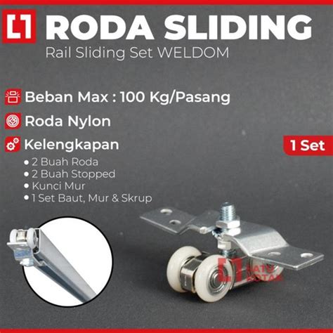 Jual Roda Husky Rail Pintu Geser Gantung Sliding Track 1 Set - Weldom ...