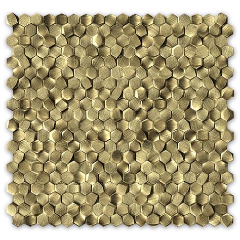 Hexagon solid aluminium metal mosaic tile