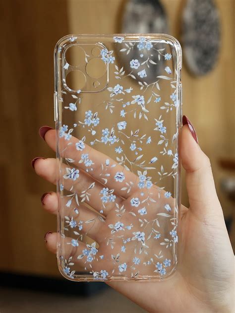 Floral Print Clear Phone Case
