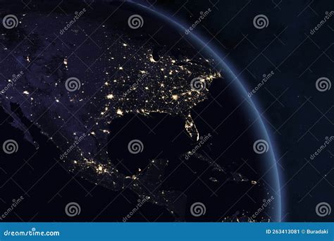 Earth at night. USA stock image. Image of africa, internet - 263413081