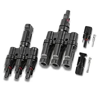 Solouxe 3 in 1 T3 Solar Branch Connector with 1 Pair MC4 Connector for ...