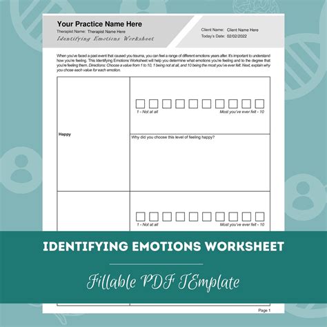 Identifying Emotions Worksheet | Editable / Fillable PDF | for ...