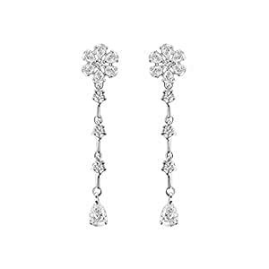 Buy CLARA 925 Sterling Silver Anaya Dangler Earrings | Rhodium Plated ...